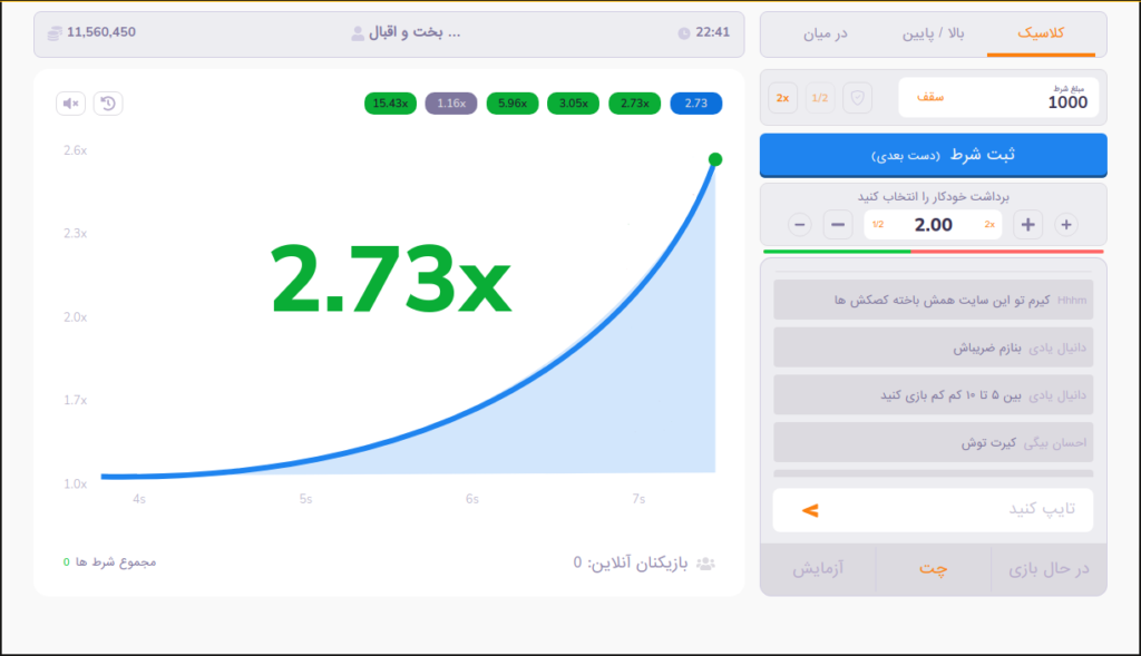 کرش رویال دنس بت